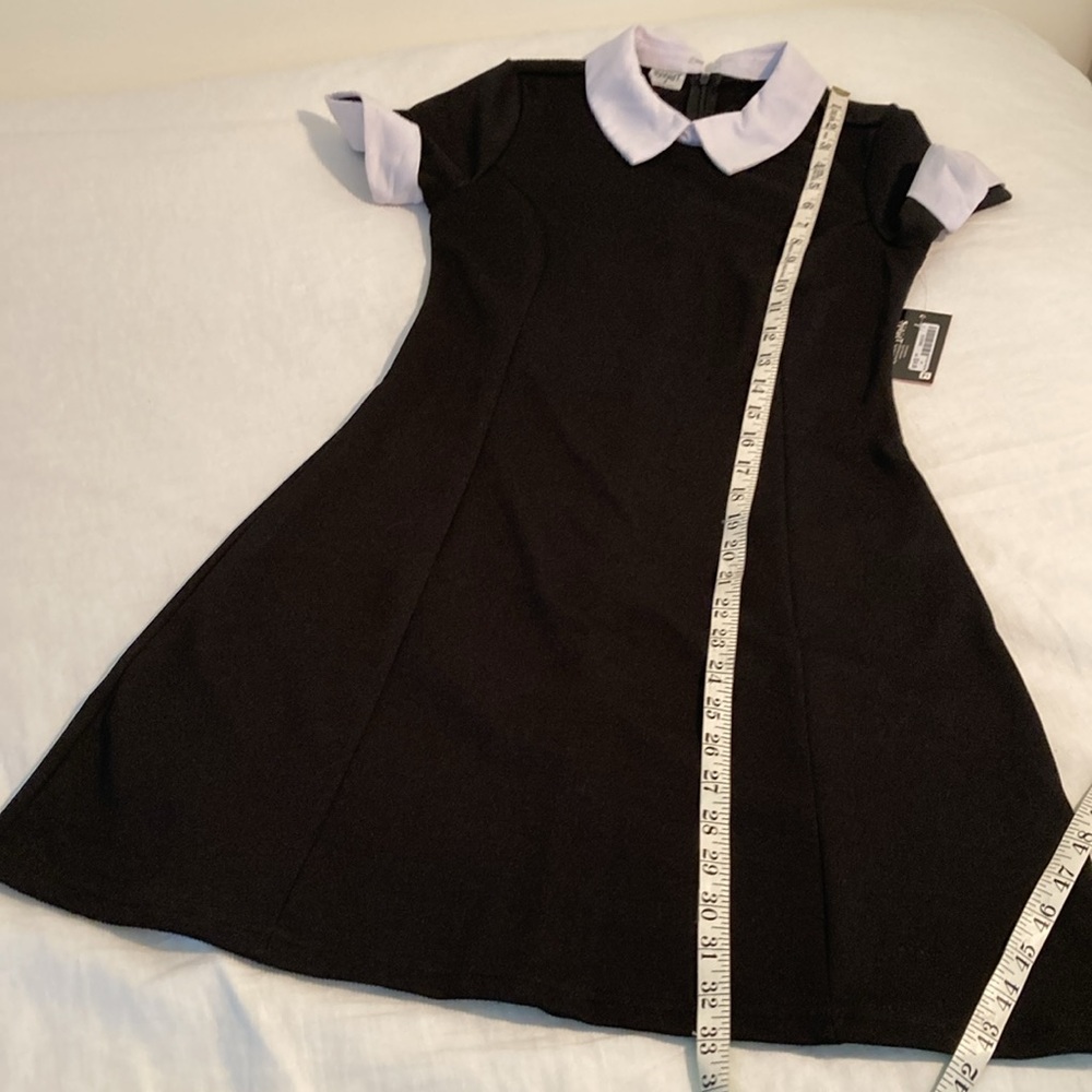 Spirit Halloween dress Peter Pan collar short sleeves S free earrings - Picture 11 of 16